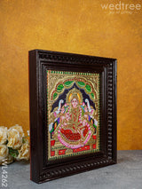 Tanjore Painting - Gajalakshmi 12 X 10 Inch Flat [Gold Foil] Wl4262