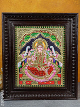 Tanjore Painting - Gajalakshmi 12 X 10 Inch Flat [Gold Foil] Wl4262