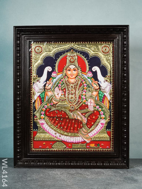 Tanjore Painting - Lakshmi 18 X 14 Inch Semi Embossed Wl4164