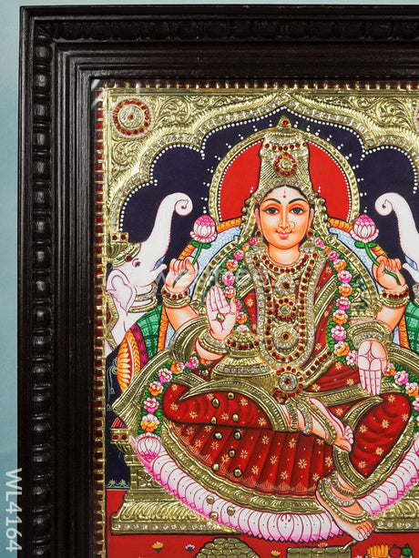 Tanjore Painting - Lakshmi 18 X 14 Inch Semi Embossed Wl4164