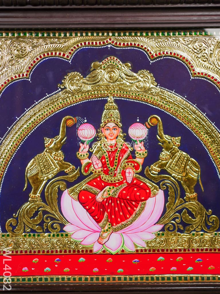 Tanjore Painting - Gajalakshmi 24 X 18 Inch Flat [Gold Foil] Wl4082