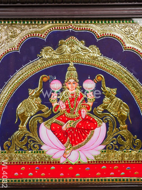 Tanjore Painting - Gajalakshmi 24 X 18 Inch Flat [Gold Foil] Wl4082