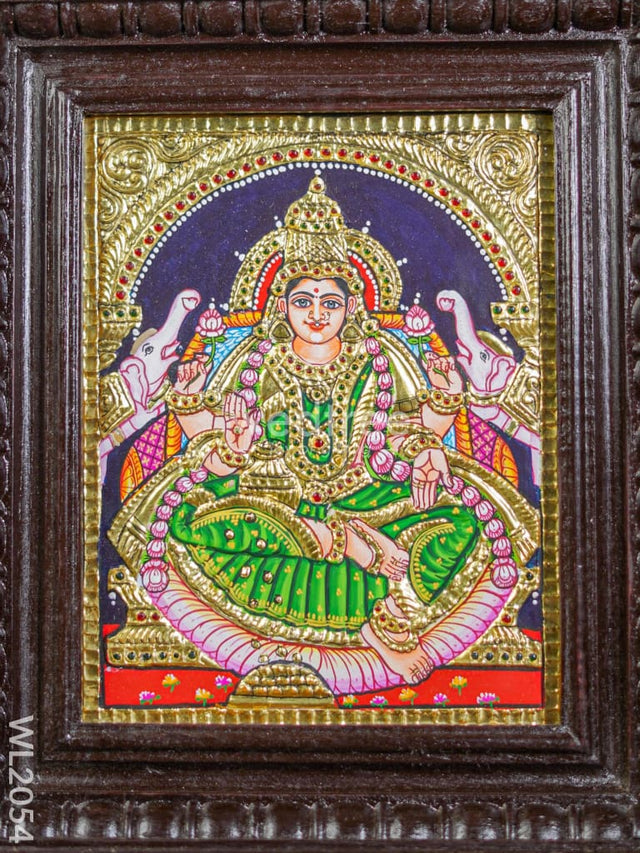 Tanjore Painting Gajalakshmi - Flat (Gold Foil) 10X8 Inch Wl2054 Painting