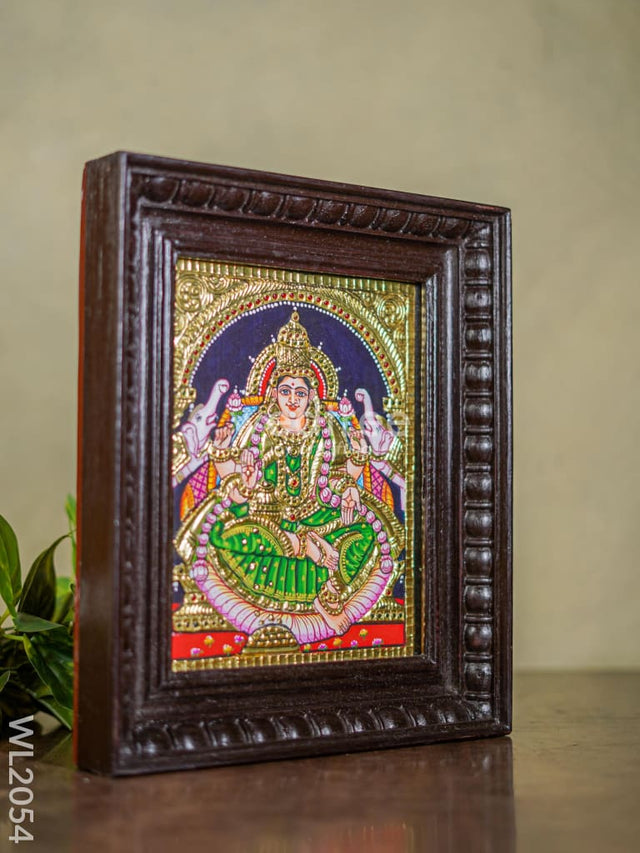 Tanjore Painting Gajalakshmi - Flat (Gold Foil) 10X8 Inch Wl2054