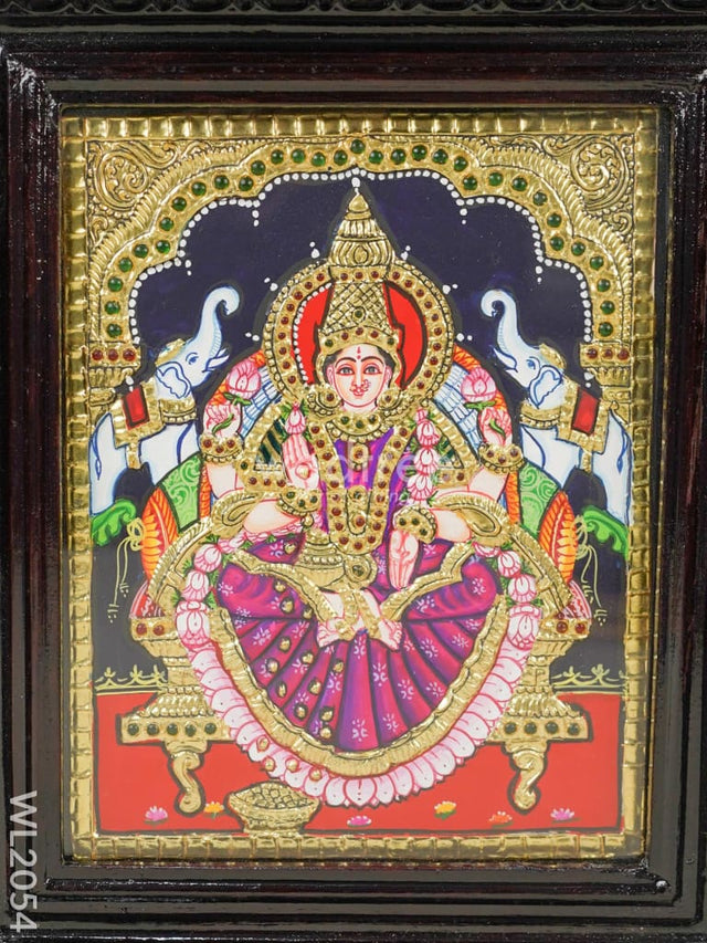 Tanjore Painting Gajalakshmi - Flat (Gold Foil) 10X8 Inch Wl2054