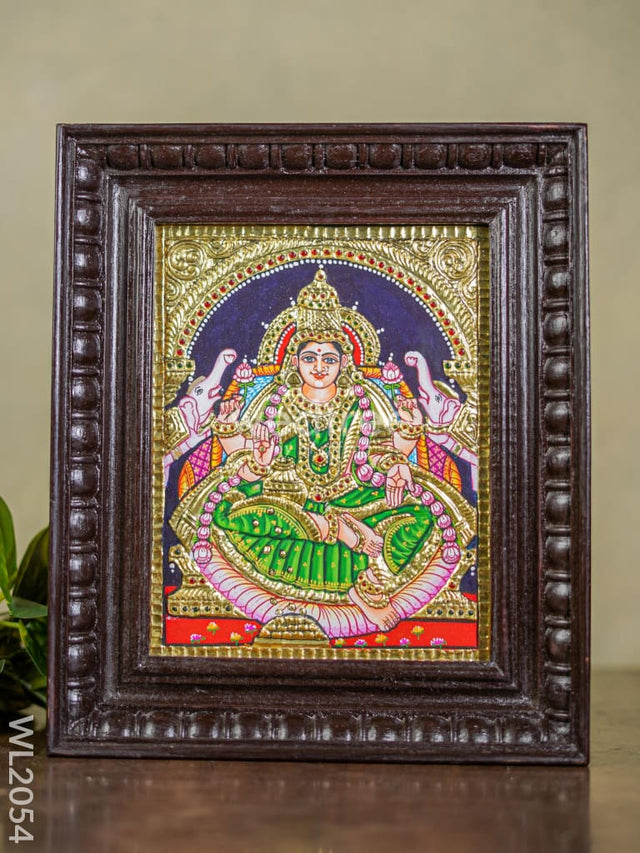 Tanjore Painting Gajalakshmi - Flat (Gold Foil) 10X8 Inch Wl2054