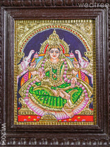 Tanjore Painting Gajalakshmi - Flat (Gold Foil) 10X8 Inch Wl2054 Painting