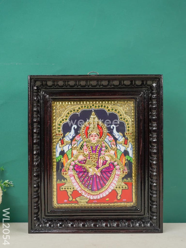 Tanjore Painting Gajalakshmi - Flat (Gold Foil) 10X8 Inch Wl2054