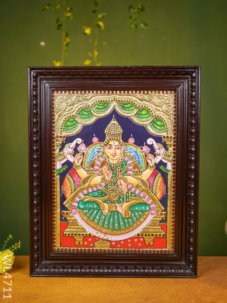 Tanjore Painting - Gajalakshmi Flat (Gold Foil) 18 X 14 Inch Wl4711