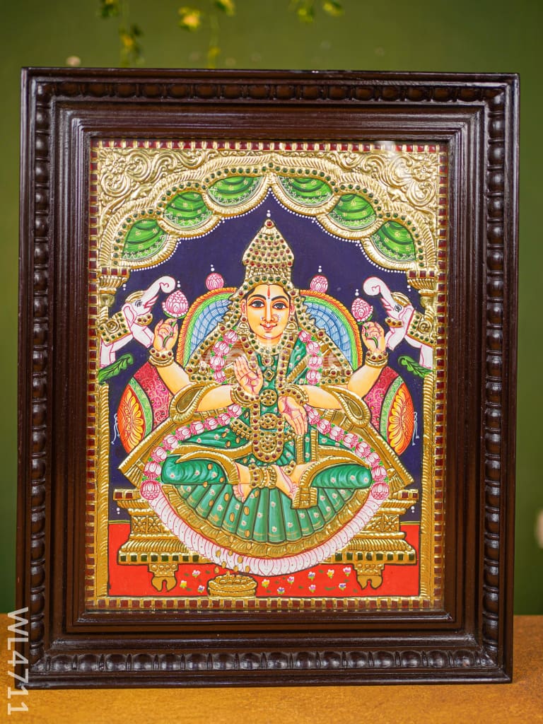 Tanjore Painting - Gajalakshmi Flat (Gold Foil) 18 X 14 Inch Wl4711