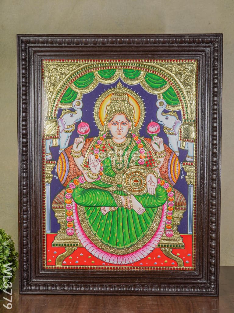 Tanjore Painting Gajalakshmi - Flat (Gold Foil) 24X18 Inch Wl3779