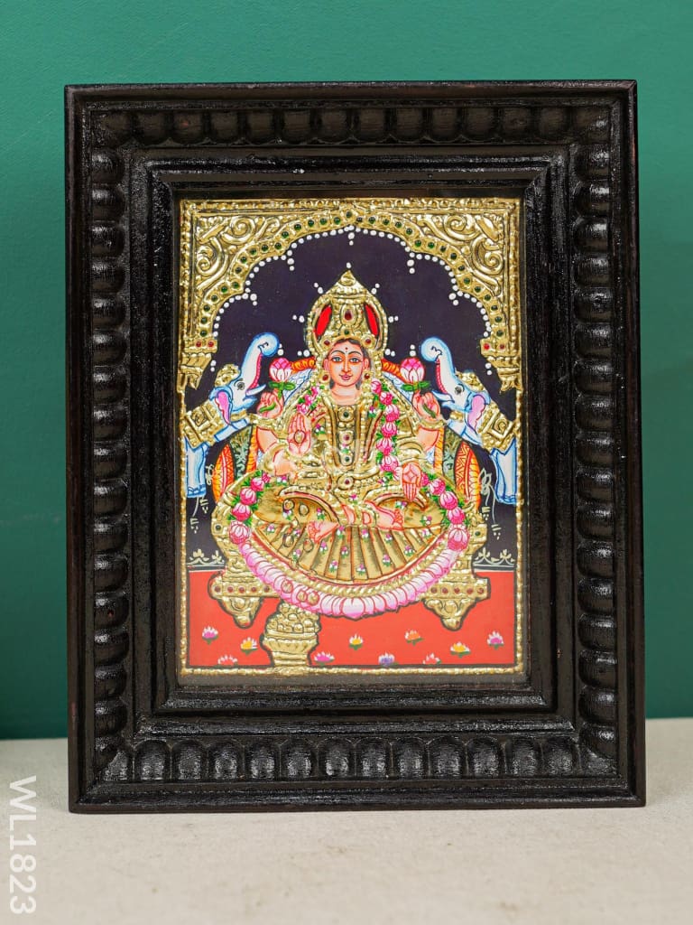 Tanjore Painting - Gajalakshmi Flat (Gold Foil) 8X6 Wl1823