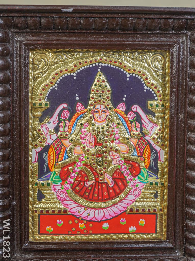 Tanjore Painting - Gajalakshmi Flat (Gold Foil) 8X6 Wl1823