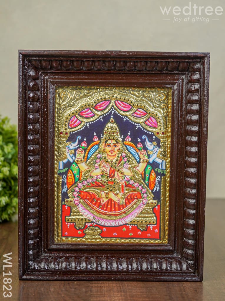 Tanjore Painting - Gaja Lakshmi (10X8) Wl1823