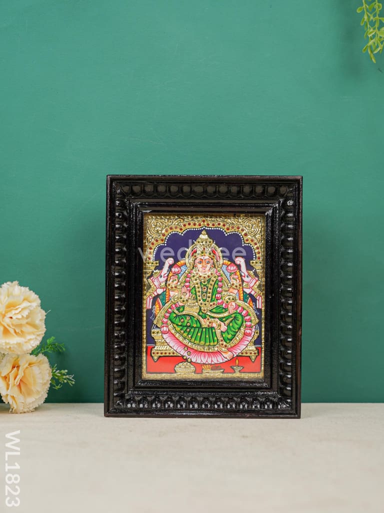 Tanjore Painting - Gajalakshmi Flat (Gold Foil) 8X6 Wl1823