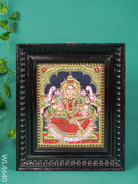 Tanjore Painting - Gajalakshmi (Semi Embossed) 10 X 8 Inch Wl4640