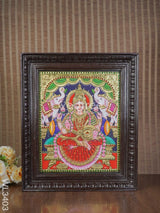 Tanjore Painting Gajalakshmi Semi Embossed - 15 X 12 Inch Wl3403