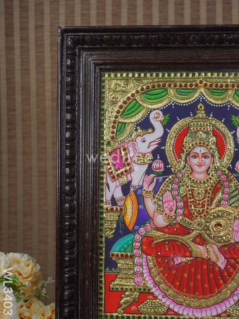 Tanjore Painting Gajalakshmi Semi Embossed - 15 X 12 Inch Wl3403