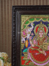 Tanjore Painting Gajalakshmi Semi Embossed - 15 X 12 Inch Wl3403