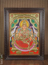 Tanjore Painting Gajalakshmi (Semi Embossed)- 24 X 18 Inch - Wl3391