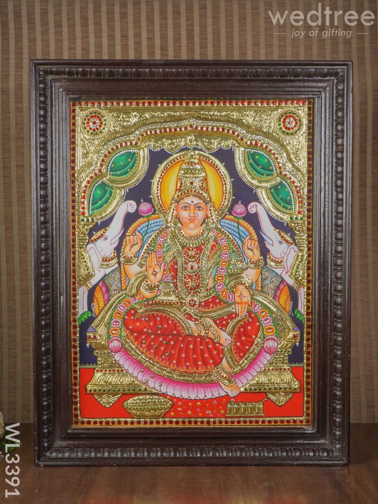 Tanjore Painting - Embossed Gajalakshmi 24 X 18 Inch Wl3391