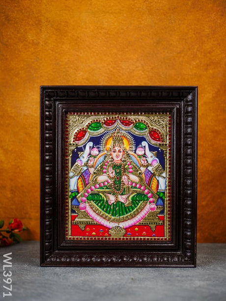 Tanjore Painting - Galajalakshmi 12 X 10 Inch Flat [Gold Foil] Wl3971