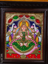 Tanjore Painting - Galajalakshmi 12 X 10 Inch Flat [Gold Foil] Wl3971