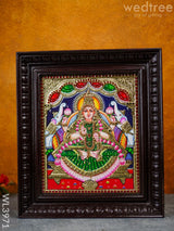 Tanjore Painting - Galajalakshmi 12 X 10 Inch Flat [Gold Foil] Wl3971