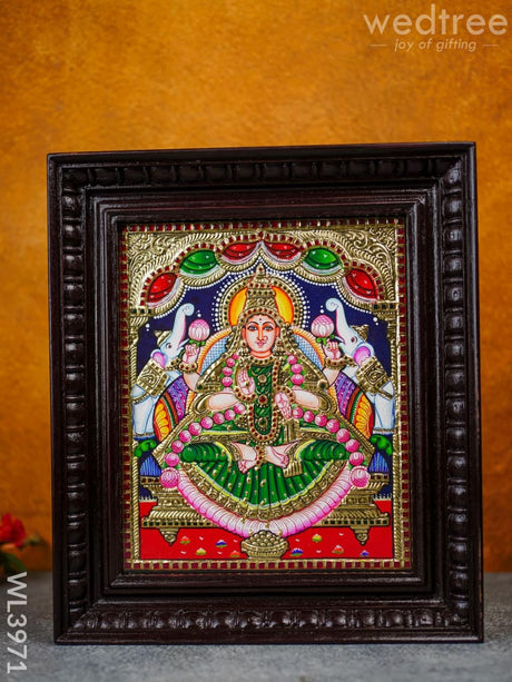 Tanjore Painting - Galajalakshmi 12 X 10 Inch Flat [Gold Foil] Wl3971