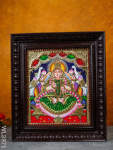 Tanjore Painting - Galajalakshmi 12 X 10 Inch Flat [Gold Foil] Wl3971