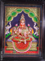 Tanjore Painting - Galajalskhmi 18 X 14 Inch Fully Embossed Wl3979