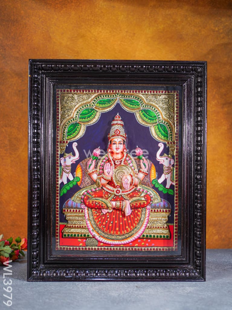 Tanjore Painting - Galajalskhmi 18 X 14 Inch Fully Embossed Wl3979