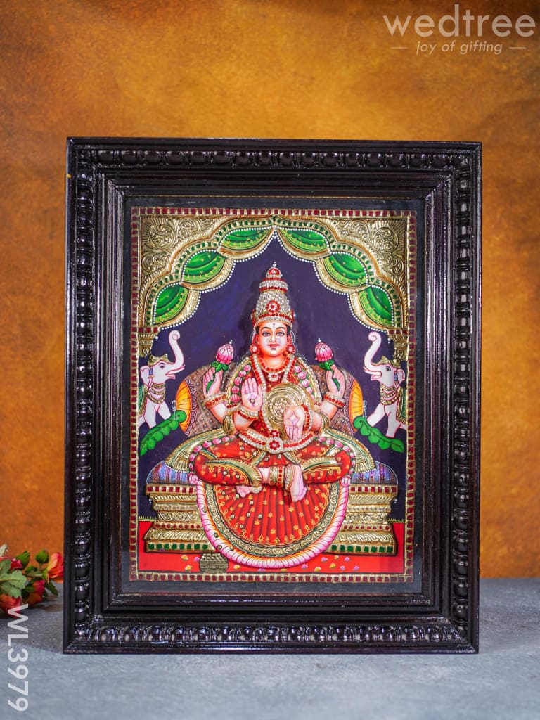 Tanjore Painting - Galajalskhmi 18 X 14 Inch Fully Embossed Wl3979