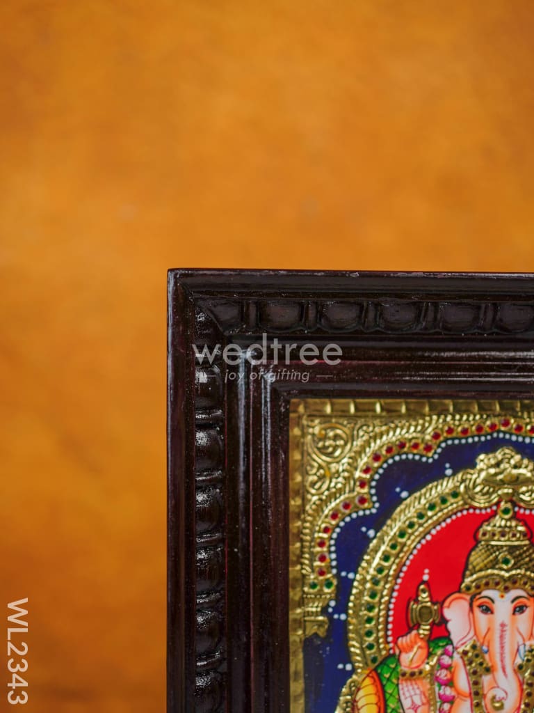 Tanjore Painting - Ganesha 10X8 Flat (Gold Foil) Wl2343