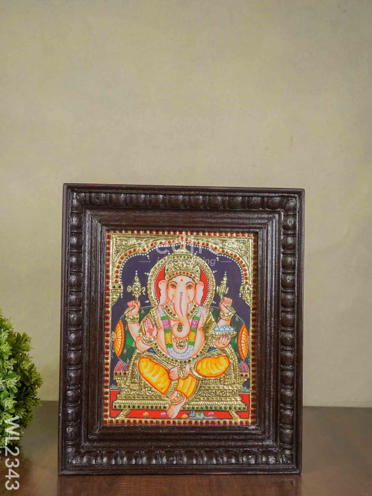 Tanjore Painting Ganesha - 10 X 8 (Medium ) Wl2343 Painting