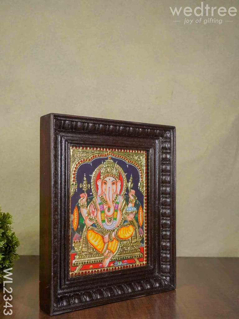 Tanjore Painting Ganesha - 10 X 8 (Medium ) Wl2343 Painting