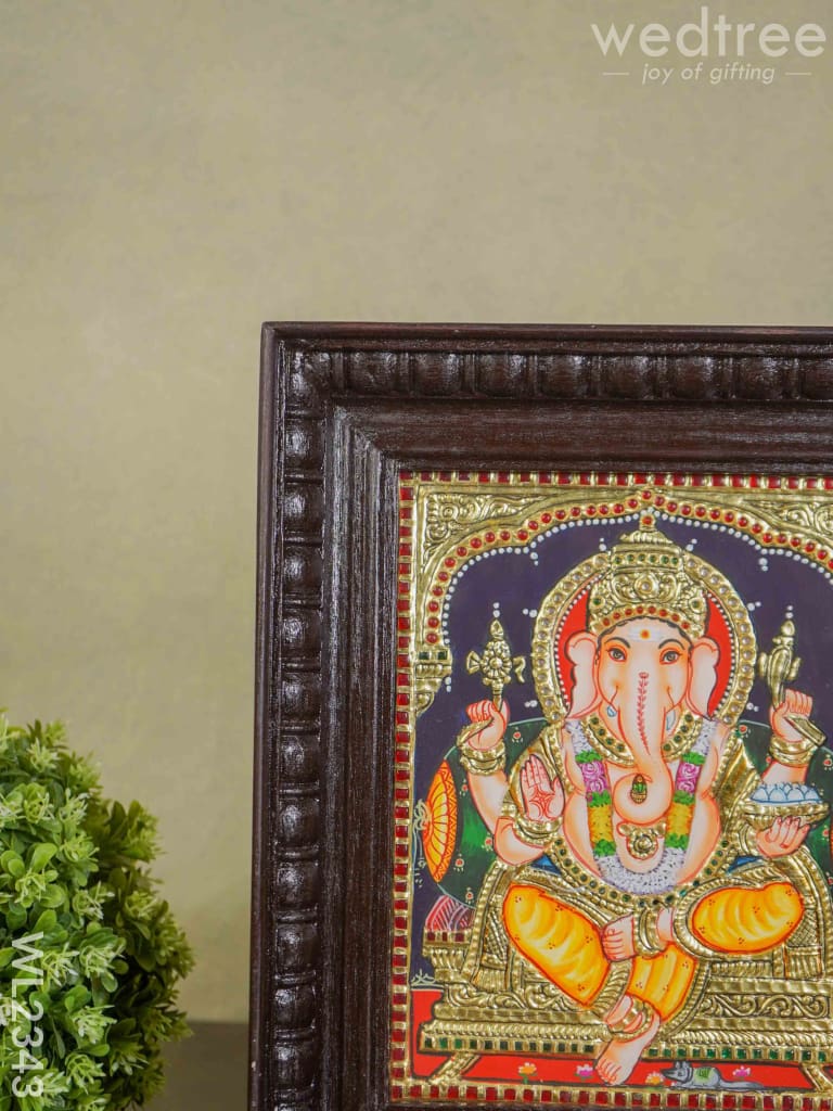 Tanjore Painting Ganesha - 10 X 8 (Medium ) Wl2343 Painting