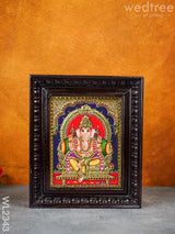 Tanjore Painting - Ganesha 10X8 Flat (Gold Foil) Wl2343