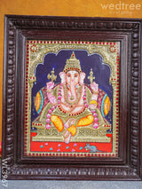 Tanjore Painting - Ganesha 12 X 10 Inch Semi Embossed Wl3967