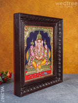 Tanjore Painting - Ganesha 12 X 10 Inch Semi Embossed Wl3967