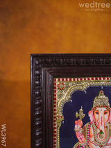 Tanjore Painting - Ganesha 12 X 10 Inch Semi Embossed Wl3967