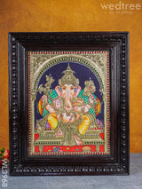 Tanjore Painting - Ganesha 15 X 12 Inch Flat [Gold Foil] Wl3968