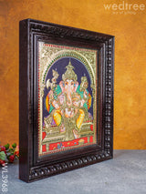 Tanjore Painting - Ganesha 15 X 12 Inch Flat [Gold Foil] Wl3968