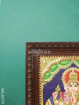 Tanjore Painting - Ganesha 15 X 12 Inch Flat [Gold Foil] Wl4079