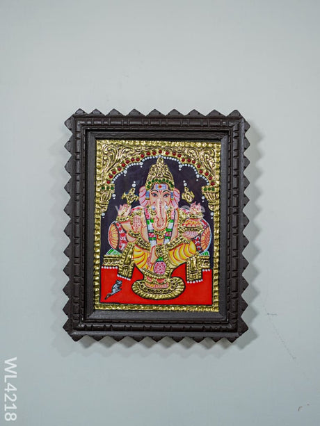 Tanjore Painting Ganesha (Chettinad Frame) - 6 X 8 Inch-Flat [Gold Foil] Wl4218