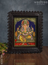 Tanjore Painting Ganesha (Chettinad Frame):  10X8 - Wl2019