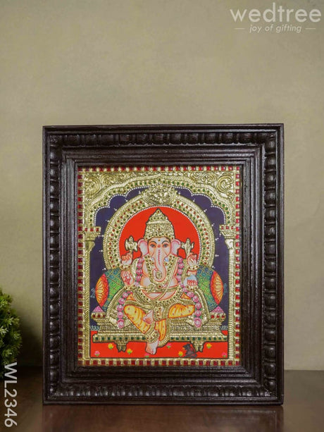 Tanjore Painting - Ganesha 12 X 10 Wl2346