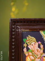 Tanjore Painting - Ganesha Flat (Gold Foil) 8 X 6 Inch- Wl4705