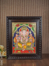 Tanjore Painting Embossed Ganesha - 15 X 12 Inch Wl3400