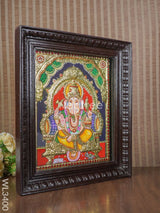 Tanjore Painting Embossed Ganesha - 15 X 12 Inch Wl3400